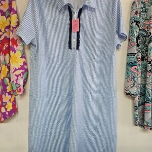 Simply Southern Blue and White Striped Midi Dress